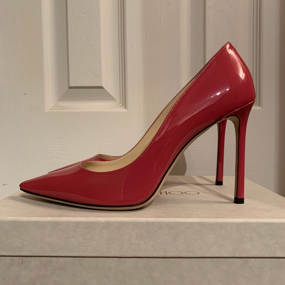 Brand New Jimmy Choo Patent Pink Romy Pump